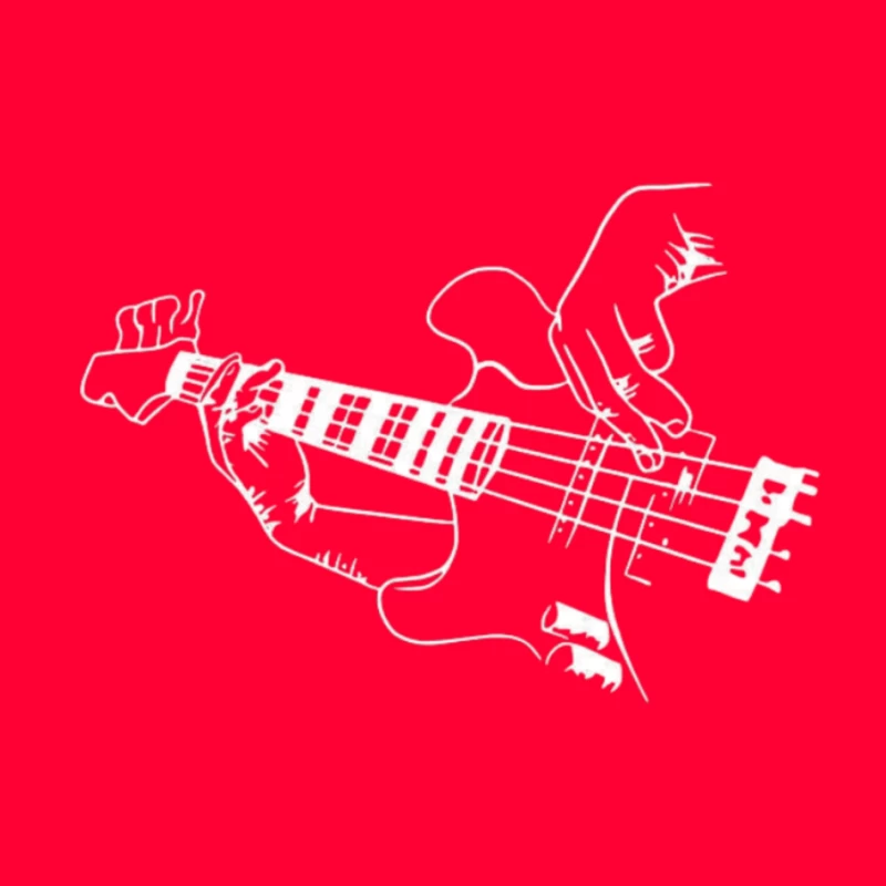 Bass Guitar Illustration Pin