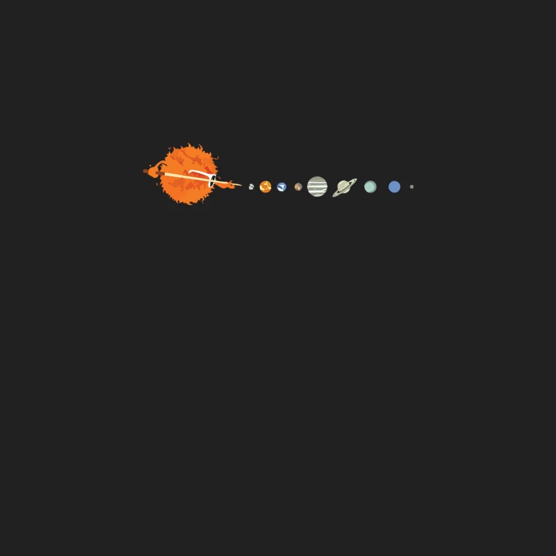 Illustrated Solar System: Sun and Planets in Space Bucket Hat