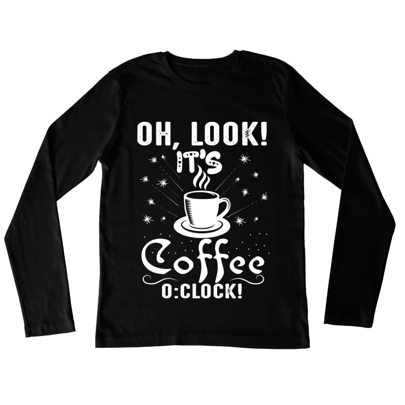 Affiche Café O'Clock au Style Rétro Femme Manches Longues T-Shirt