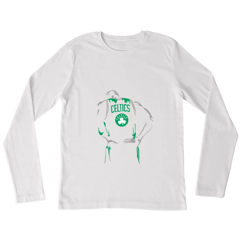 Celtics Basketball Silhouette Damen Langarm T-Shirt