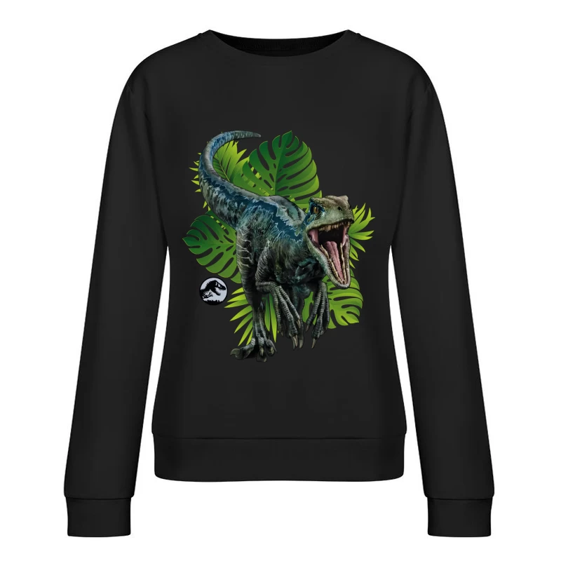 Hyperrealistic Velociraptor in the Wild Female Pullover Sweatshirt