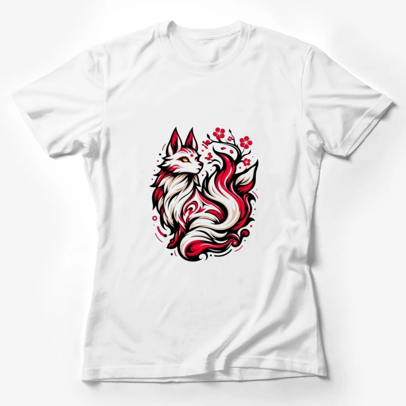 Artistic Fox Design Female T-Shirt