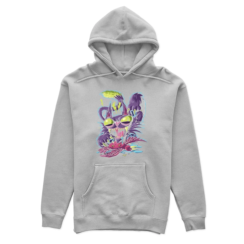 Angry Cartoon Cat Illustration Female Pullover Hoodie