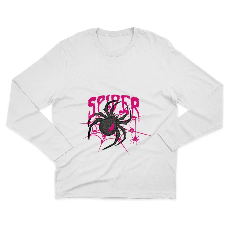 Spinnenmotiv mit Totenkopf Herren Langarm T-Shirt