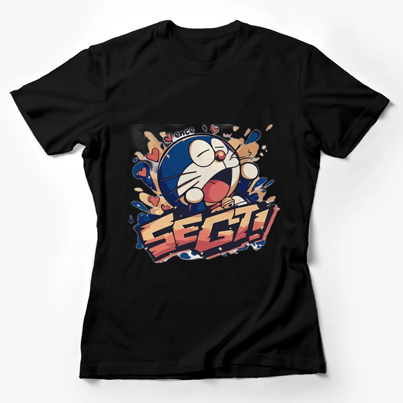 Fröhlicher Cartoon Charakter Damen T-Shirt