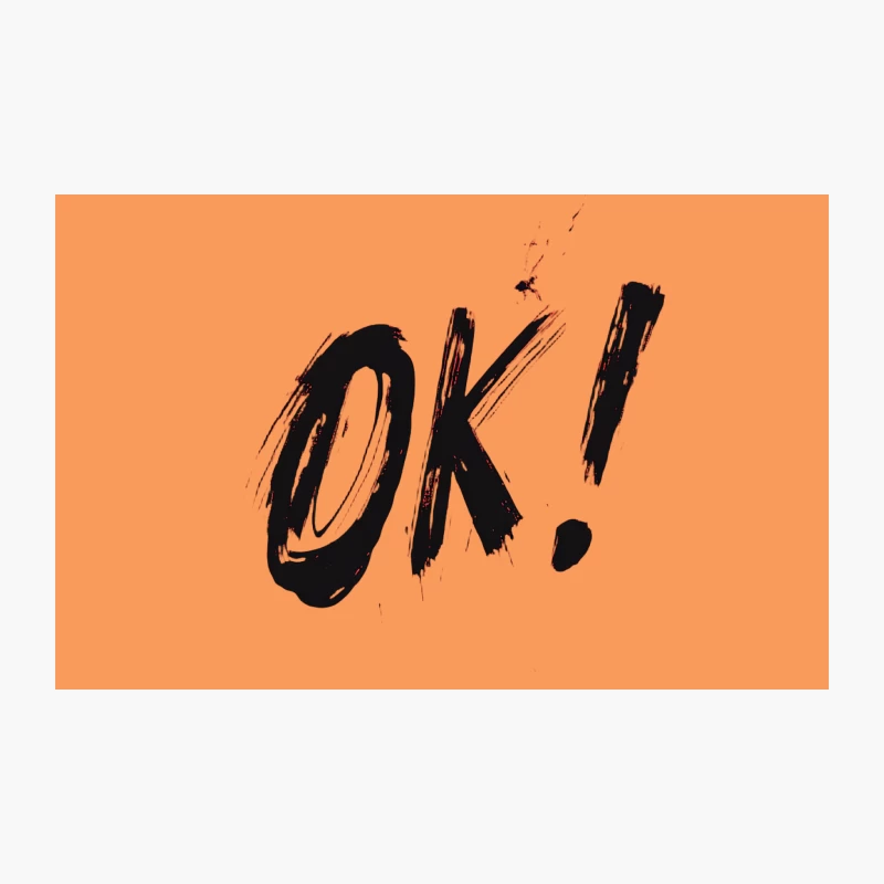 Expressive Handwritten OK in Black Brush Strokes Travel Mug