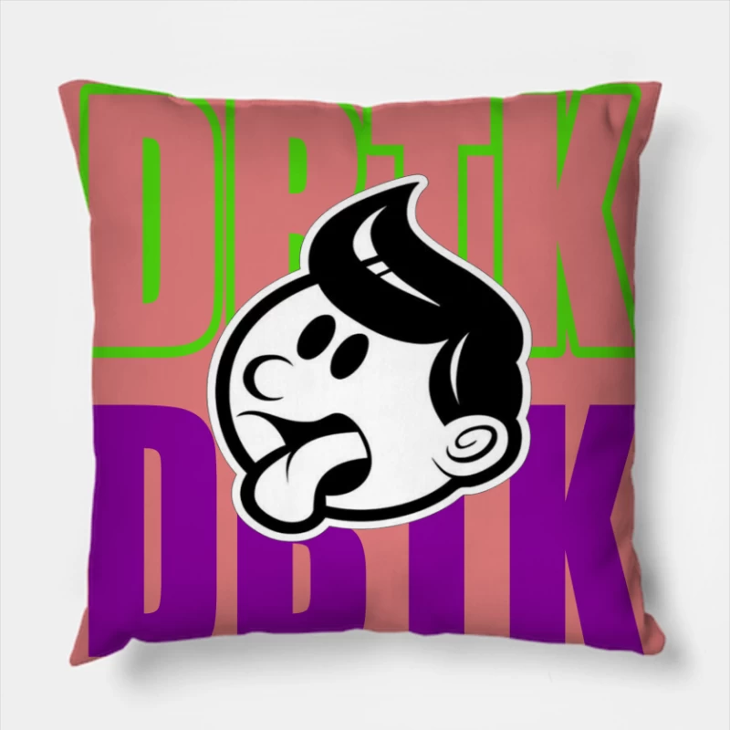 Playful Cartoon Logo Design Throw Pillow