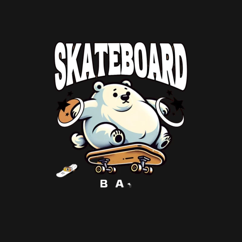 Niedlicher Eisbär auf einem Skateboard Herren T-Shirt