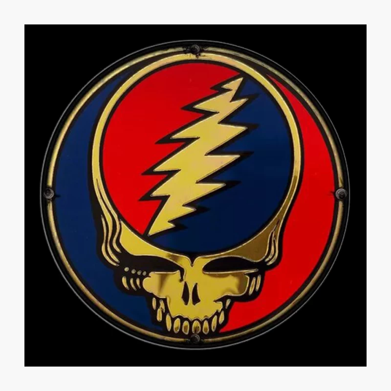 Iconic Grateful Dead Skull Logo with Lightning Bolt Pin