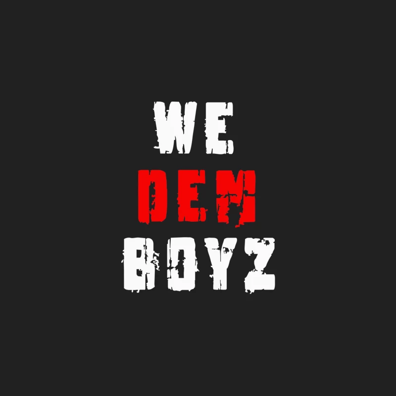 Red Grunge DEM Typography on White Background Bucket Hat