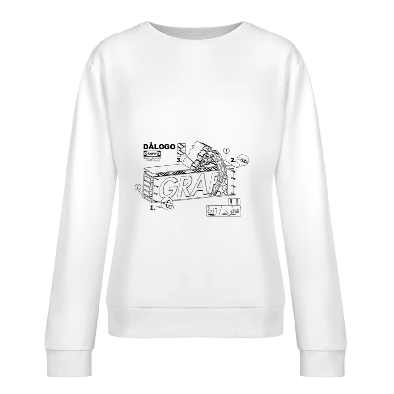 Graffiti Dialog mit Illustrationen Damen Pullover Sweatshirt