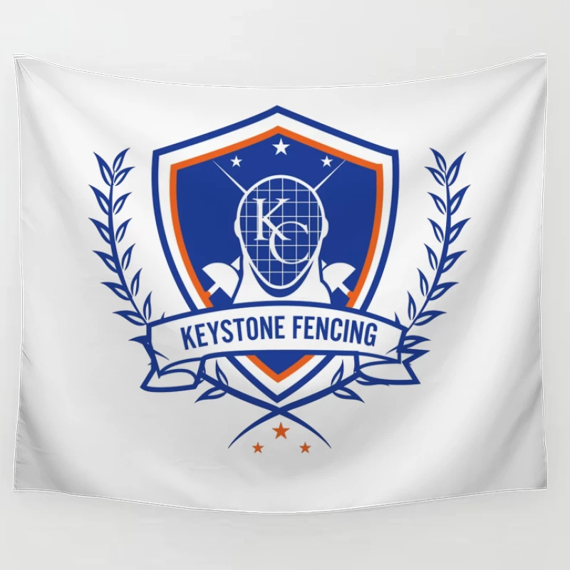 Keystone Fencing Sports Academy Shield Logo Tapestry