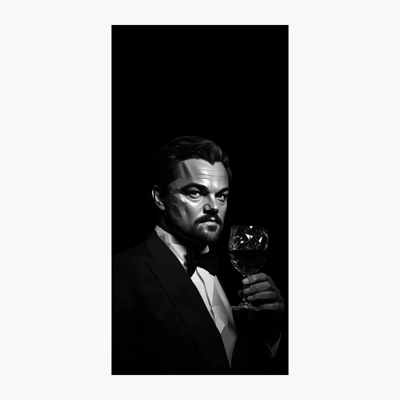 Dramatic Black and White Portrait of Suited Man with Wine Glass iPhone Case
