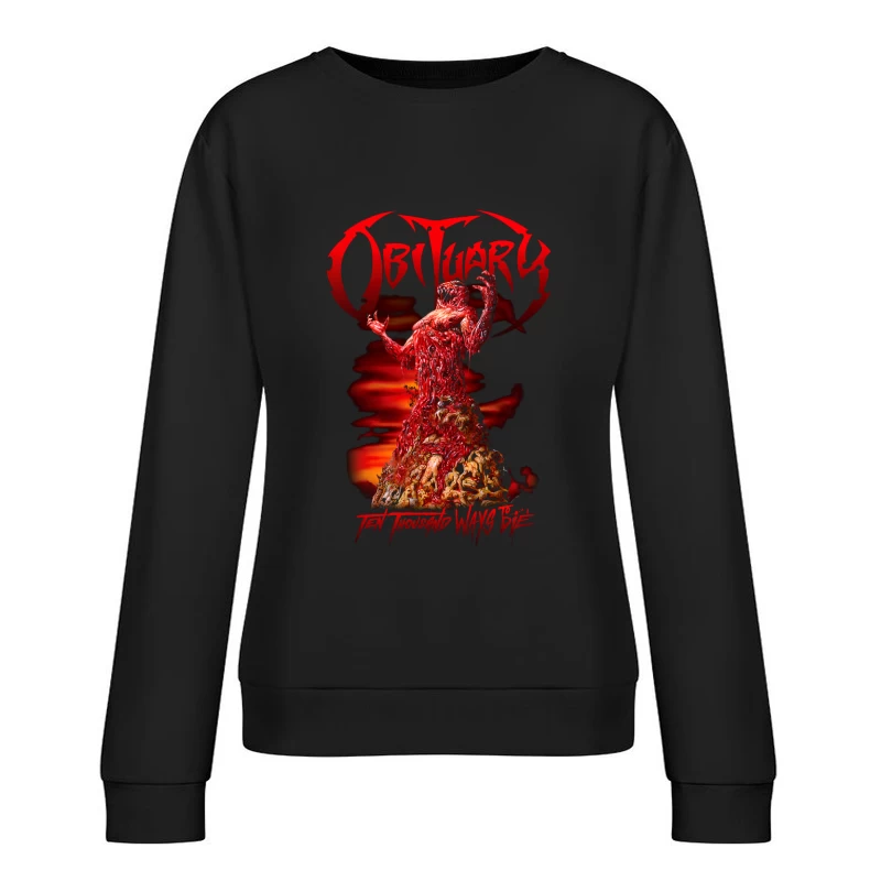 Obituary Ten Thousand Ways To Die Female Pullover Sweatshirt