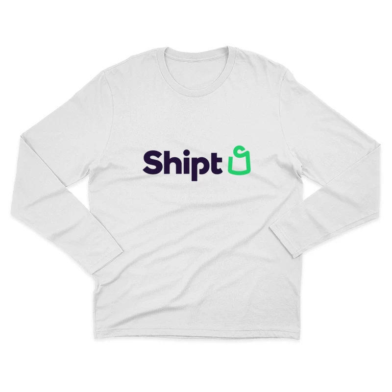 Shipt Modern Minimalist Logo with Green Hanger Icon Male Long Sleeve T-Shirt