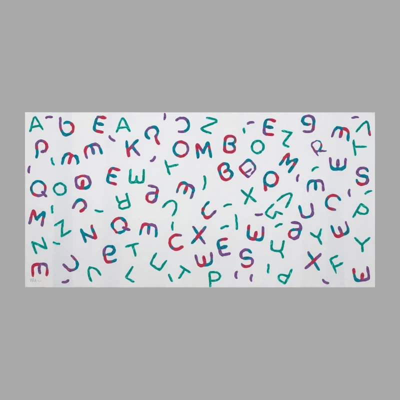 Colorful Random Alphabet Pattern Male Pullover Hoodie
