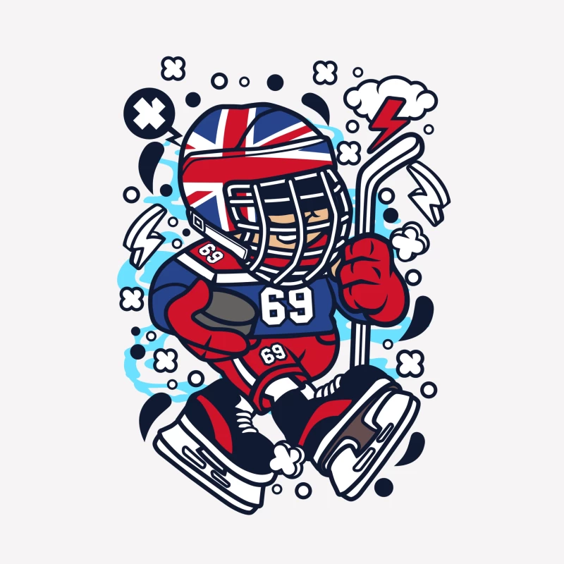 Hockey britannique avec mascotte énergique Femme T-Shirt