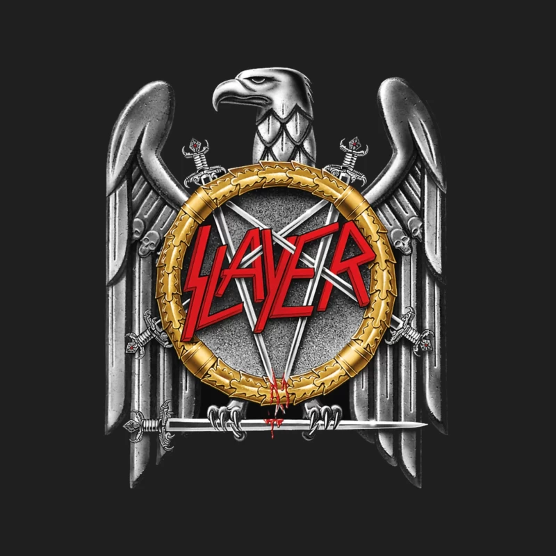 Slayer Metal Band Eagle Emblem with Crossed Swords Male Tank Top