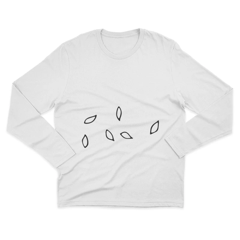 Design minimaliste avec formes feuille Homme Manches Longues T-Shirt
