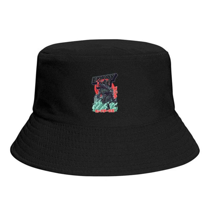 Godzilla Enjoy Life Graphic Bucket Hat