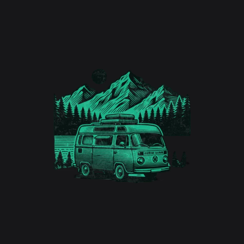 Van rétro dans un paysage de montagne Femme Sweat à capuche