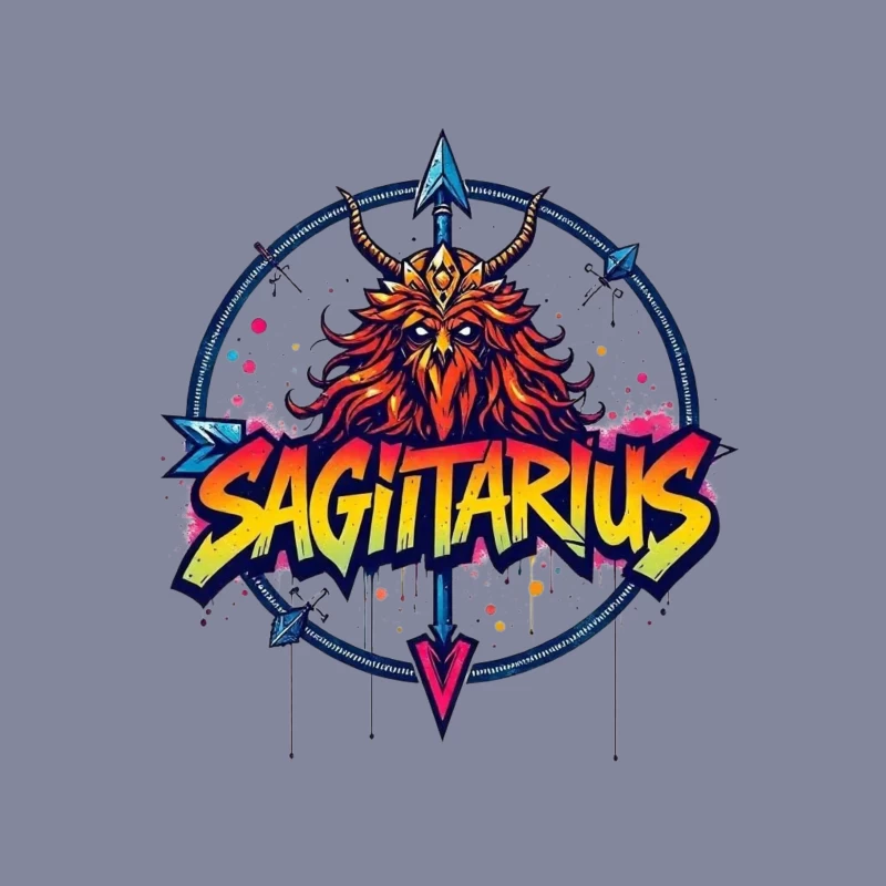 Sagittarius Zodiac Sign Illustration Tapestry