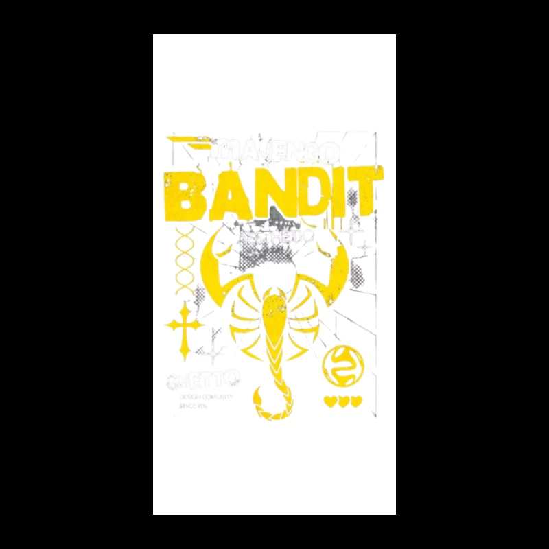 Yellow Bandit Scorpion Grunge Logo Design iPhone Case