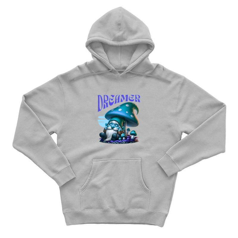 Dreaming Blue Gnome Under Magic Mushroom Male Pullover Hoodie