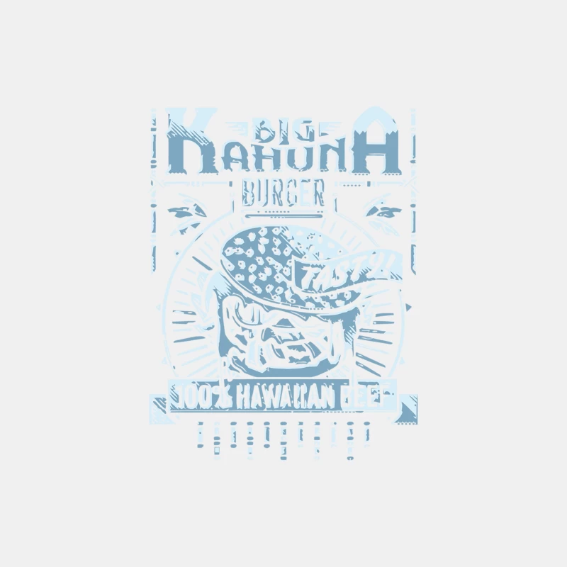 Big Kahuna Hawaiian Burger Retro Blue Illustration Male Tank Top