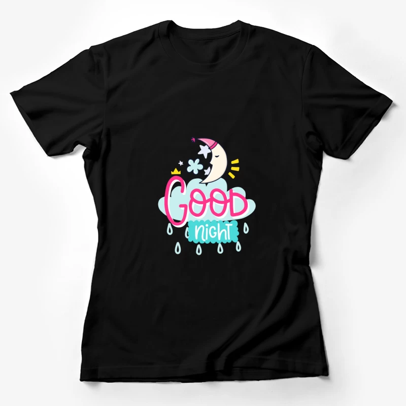 Bonne nuit avec lune joyeuse Femme T-Shirt
