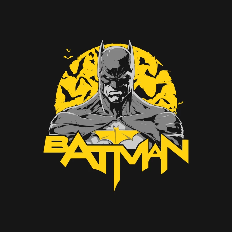 Batman Logo with Silhouette Male Long Sleeve T-Shirt