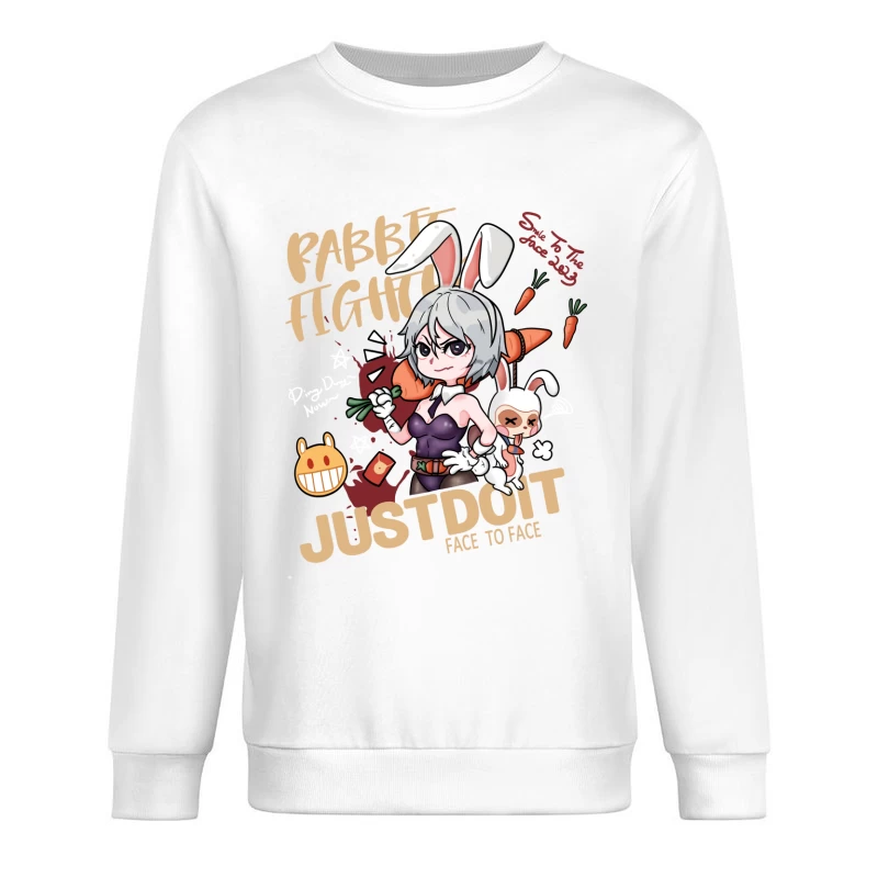 Häschenkampf-Design Herren Pullover Sweatshirt