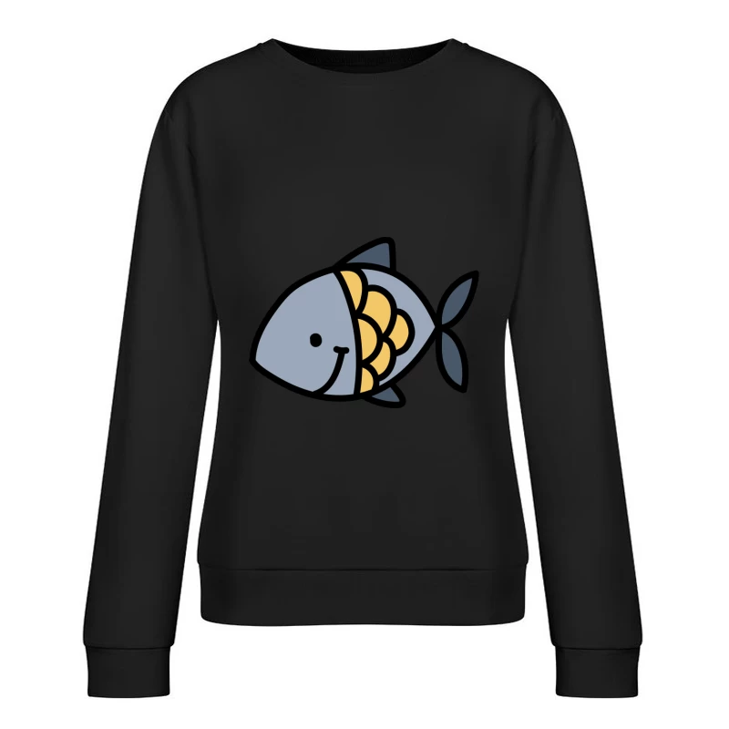 Illustration de poisson souriant Femme Sweat-shirt à enfiler