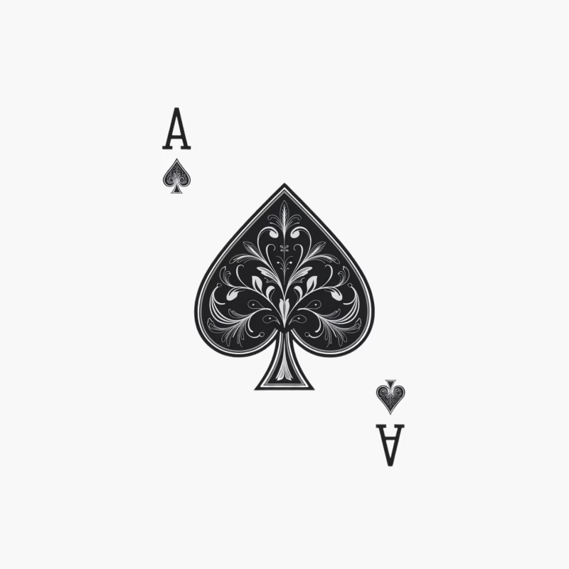 Ornate Ace of Spades Playing Card Design Cotton Tote Bag