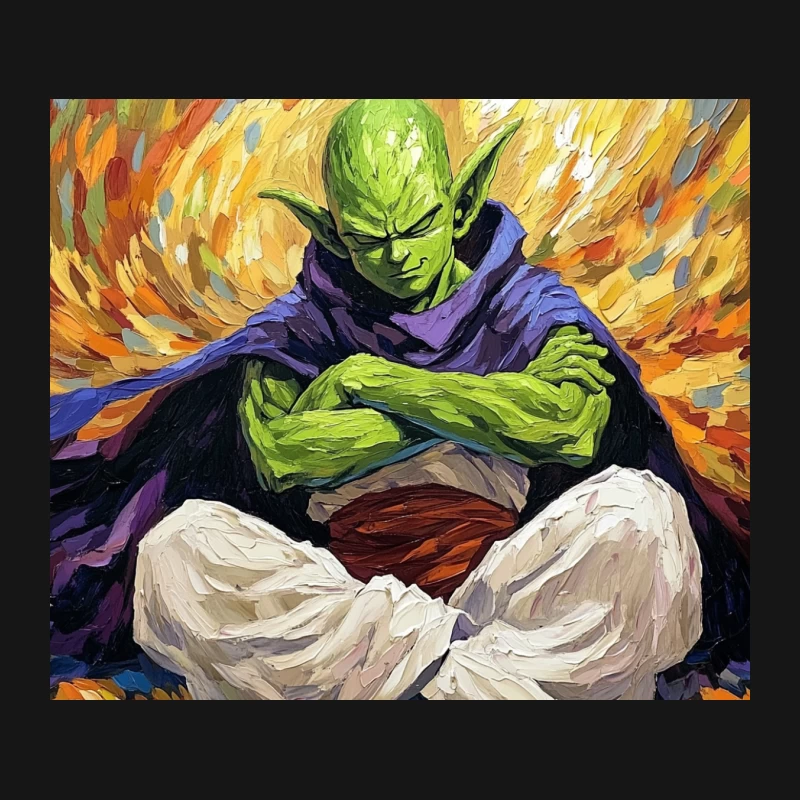Vibrant Painting of Piccolo Meditating Mouse Pad