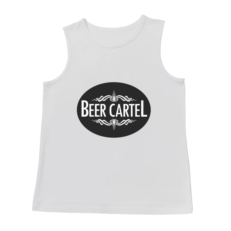 Elegant Black and White Beer Cartel Logo with Ornamental Frame Male Tank Top