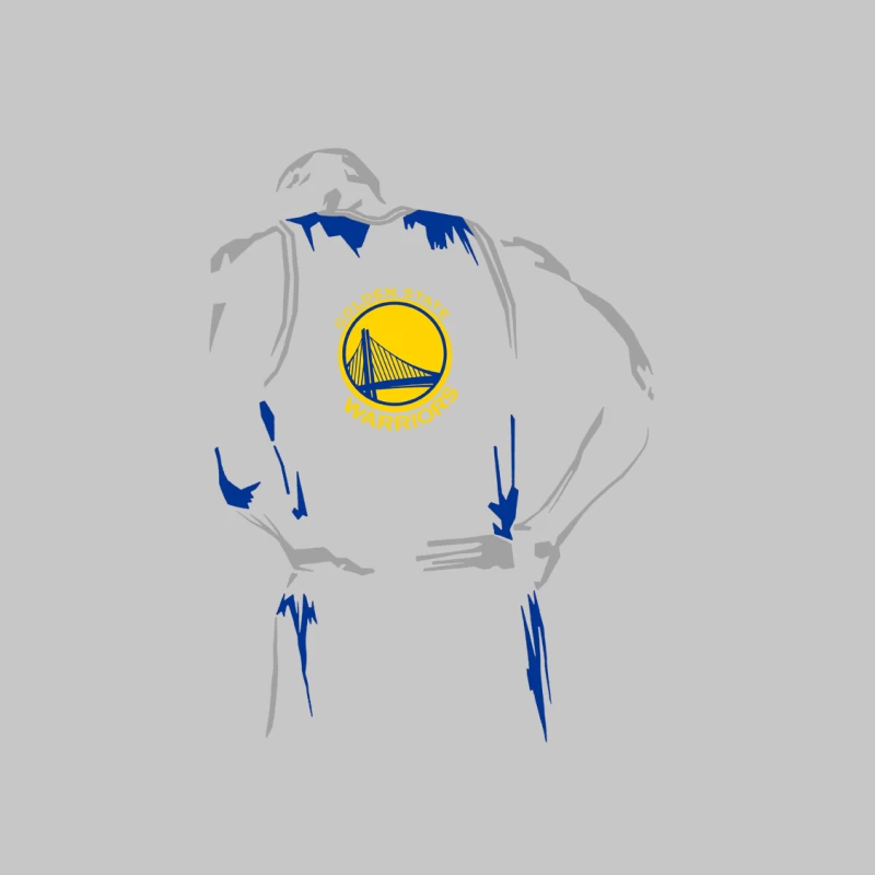 Golden State Warriors Basketball Silhouette Herren Langarm T-Shirt