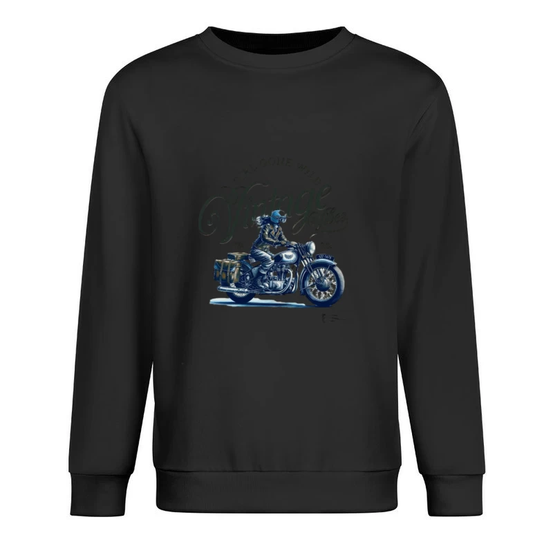 Vintage Motorradfahrer Design Herren Pullover Sweatshirt