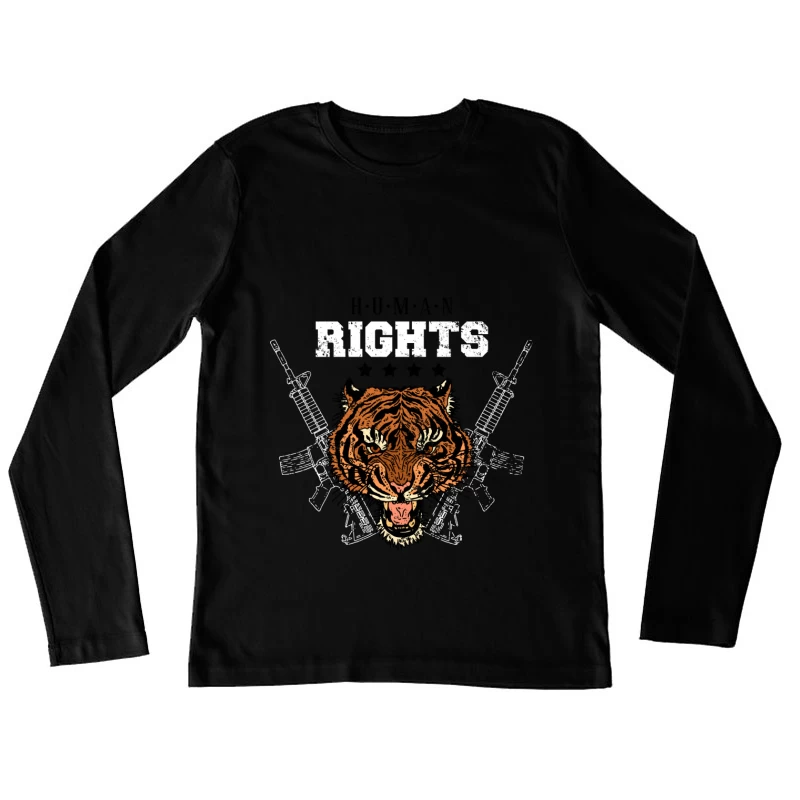 Tigre Sauvage avec Armes et Droits Femme Manches Longues T-Shirt