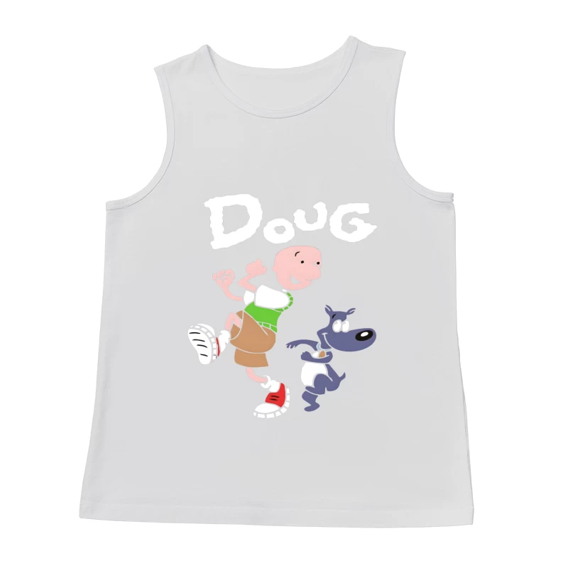 Cartoon Character Running with Dog Male Tank Top