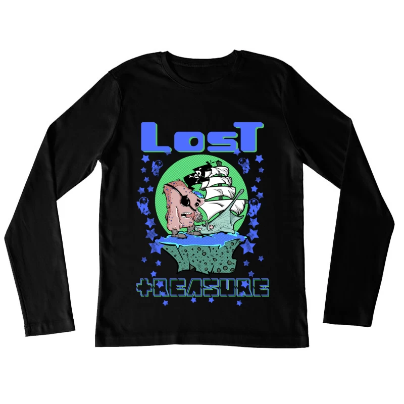 Piratenschiff und verlorener Schatz Damen Langarm T-Shirt