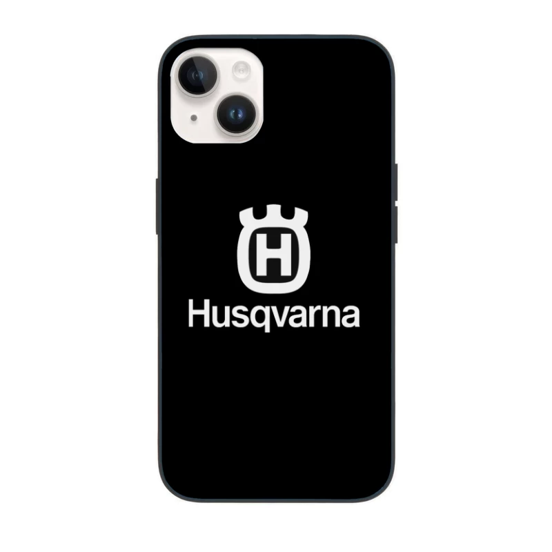 Husqvarna Brand Logo in Black and White iPhone Case