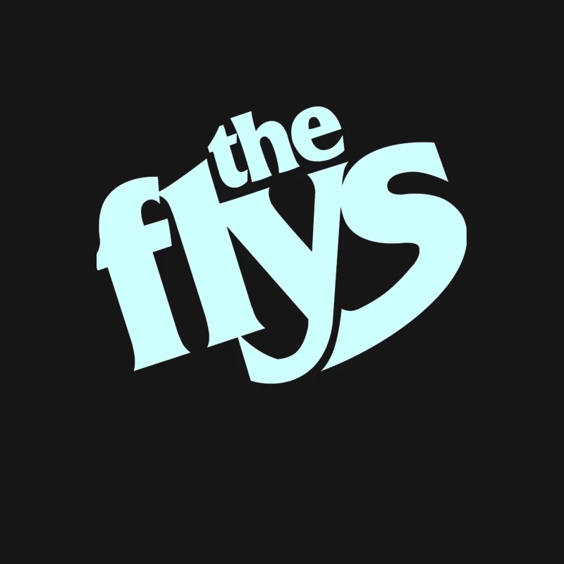 The Flys Band Logo in Light Blue Typography Male T-Shirt