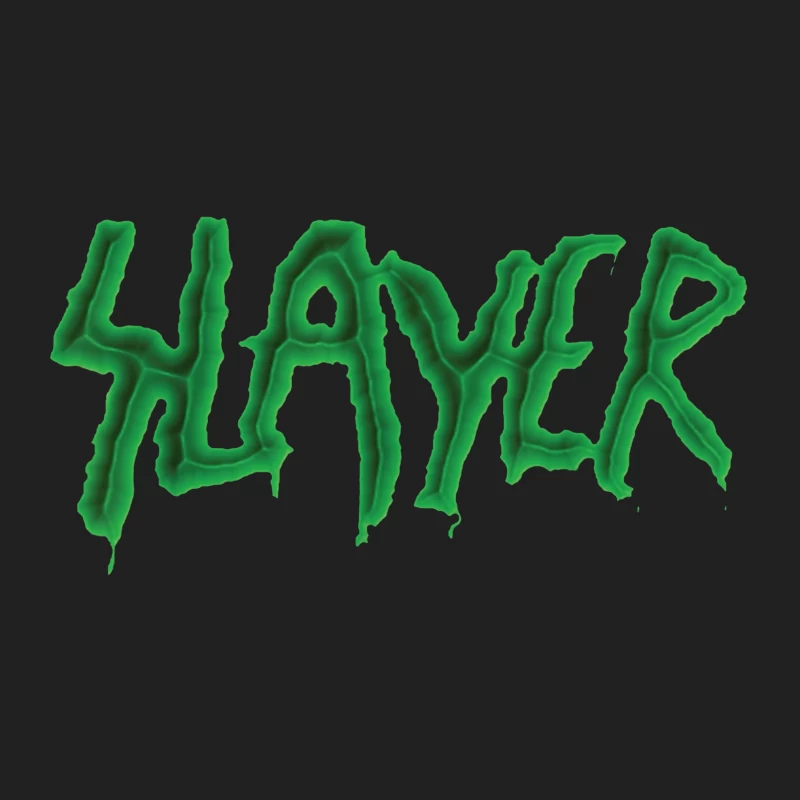 Green Horror-Style Dripping Text "SLAYER" Bucket Hat