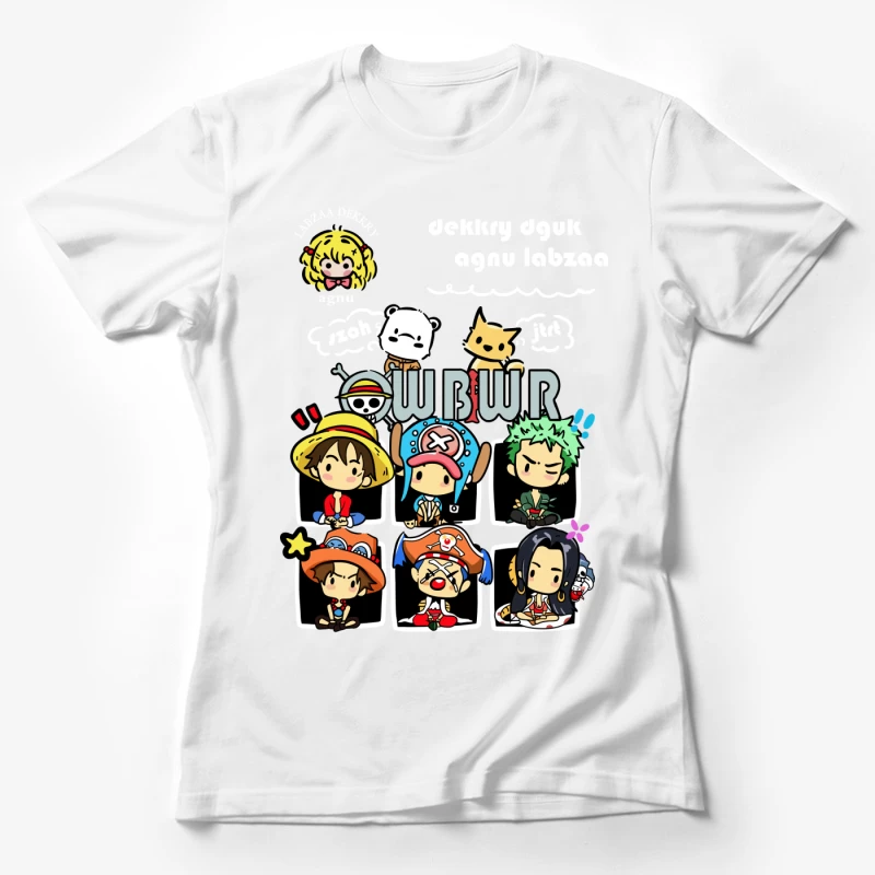 Niedliche Piraten-Illustration mit Charakteren Damen T-Shirt