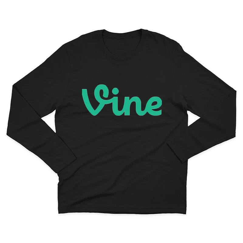 Vine Social Media Platform Green Logo Male Long Sleeve T-Shirt