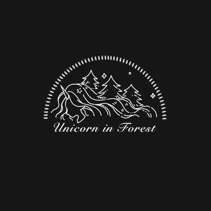 Einhorn im Wald Nachtzauber Herren Langarm T-Shirt
