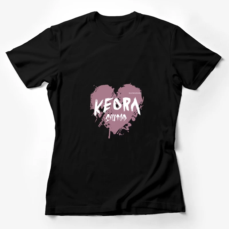 Pinselherz-Design mit Name Damen T-Shirt