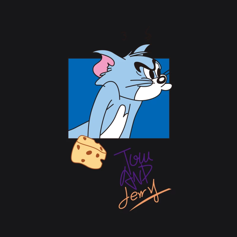 Tom und Jerry Zeichentrick, Comic-Szene im Retro-Stil Herren Pullover Hoodie