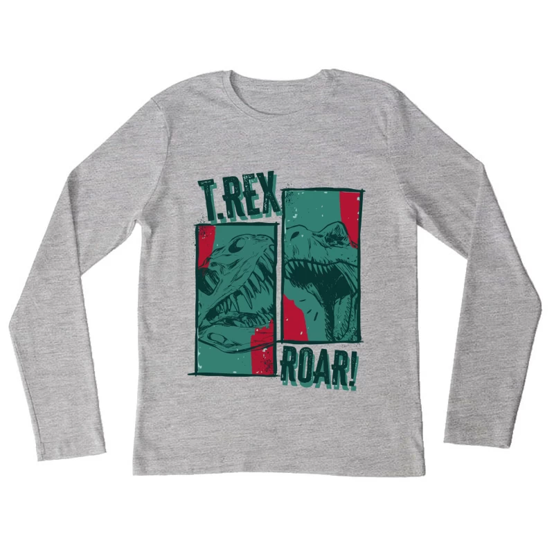 T-Rex Roar! Vintage Comic Design Female Long Sleeve T-Shirt